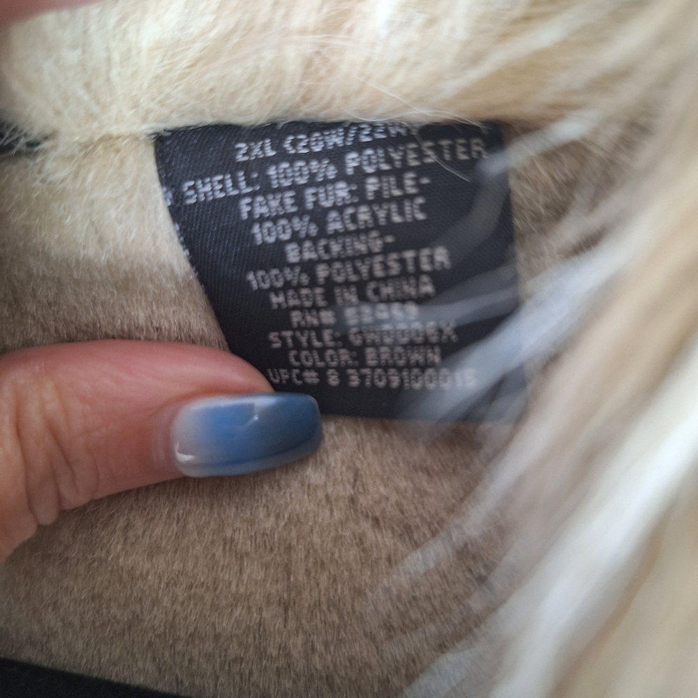 Outbrook Women’s Faux Fur and Suede Winter Jacket Size XXL Y2K - Picture 6 of 8